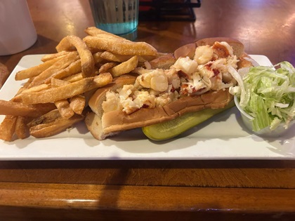 lobster roll and fries